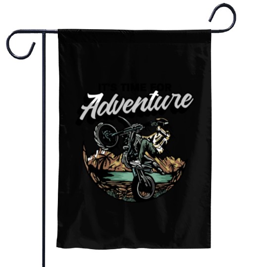 MOTOCROSS ITS TIME ADVENTURE Garden Flags
