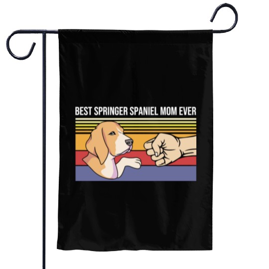 Retro Mothers Day Dog Lover Springer Spaniel Mom Garden Flags