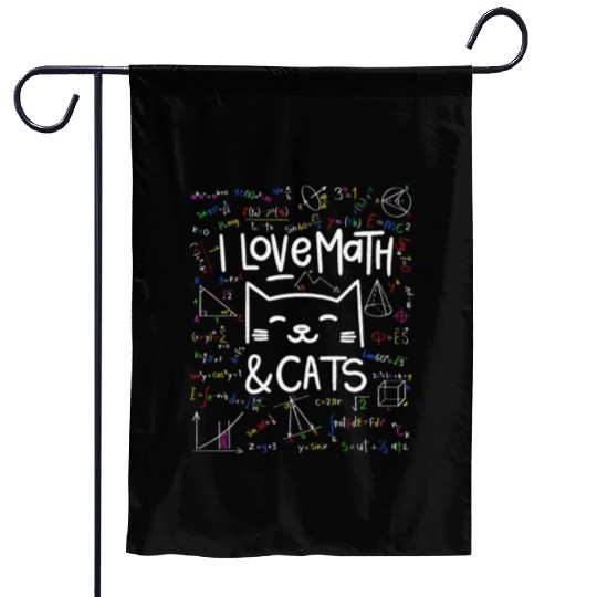Cat Lover, Math, I Love Math And Cats, Math Lover Garden Flags