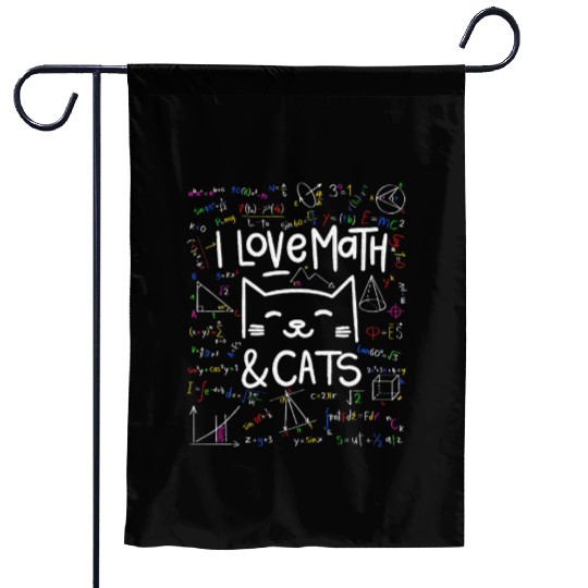Cat Lover, Math, I Love Math And Cats, Math Lover Garden Flags