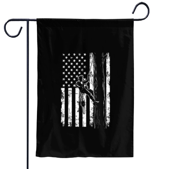 American Flag Arborist For Men Cool Tree Lover Garden Flags