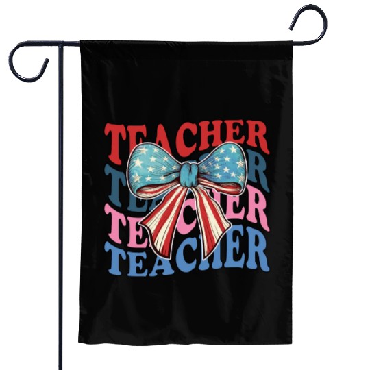 Teacher 4th Of July Garden Flags