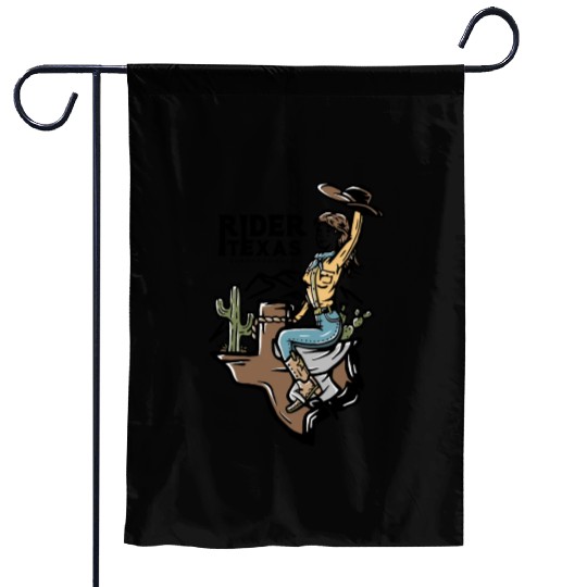 WILD WEST COW GIRL Garden Flags