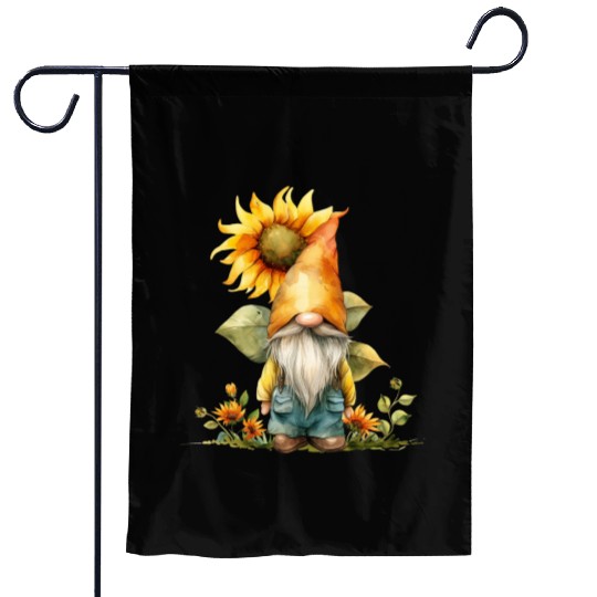 Sunflower Gnome Clipart Images, Garden clipart, Garden Flags