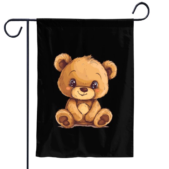 Cute Kawaii Teddy Bear Clipart, Cute Teddy Bear Garden Flags
