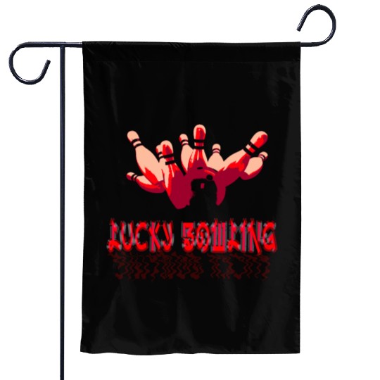 Toon red lucky bowling Ball cracker Garden Flags