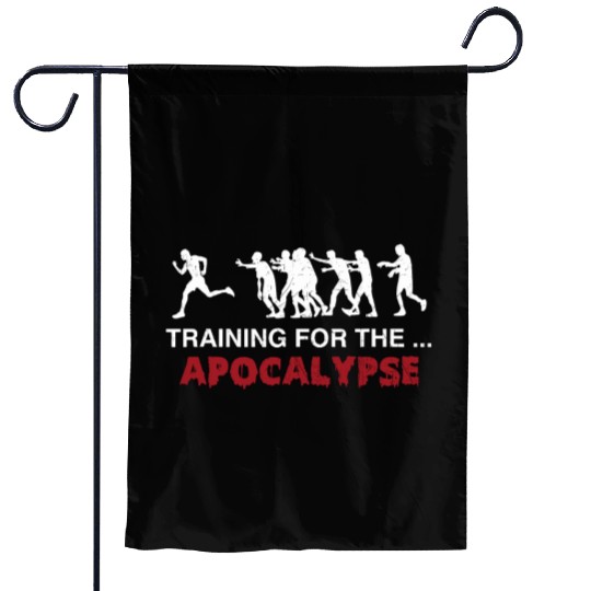 Zombie Training for the Apocalypse Running Garden Flags