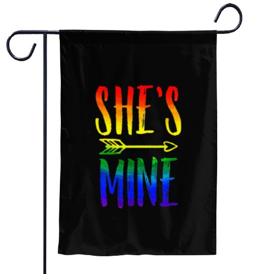 I'm Hers She's Mine LGBT Pride Lesbian Couple Garden Flags