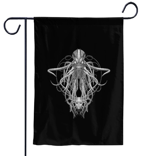 Cthulhu Kraken Black Steampunk s Garden Flags