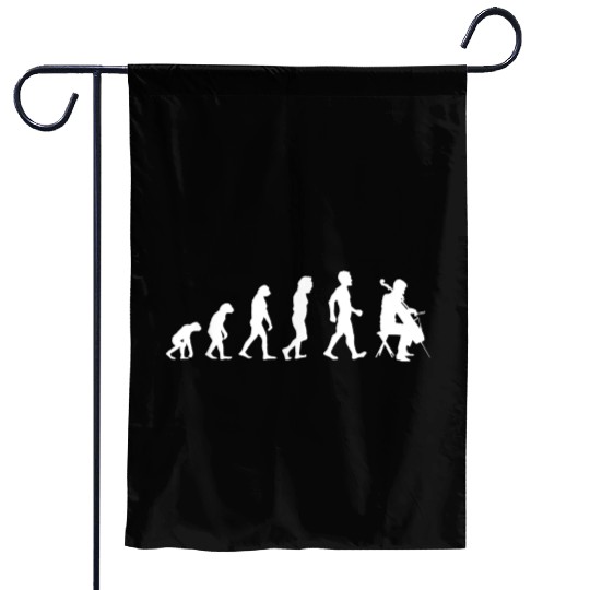 Evolution Cellist Funny Cello Garden Flags