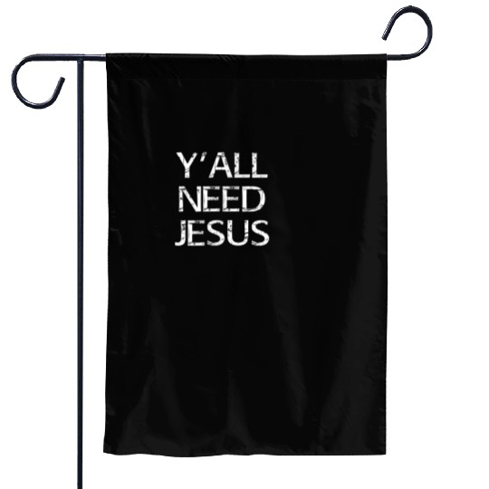 Team Jesus Fish Garden Flags Yall