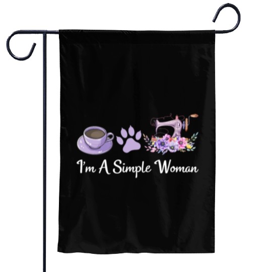 I'm A Simple Woman - Cat Lover Sewing Sewing Lover Garden Flags