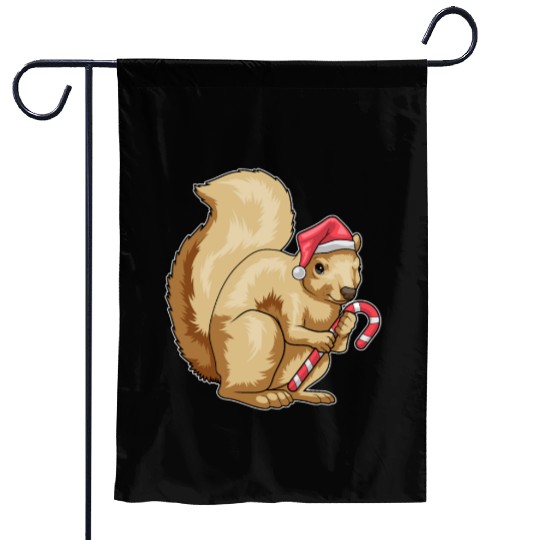 Squirrel Christmas Candy cane Garden Flags