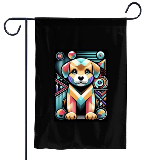 Space Puppy Garden Flags