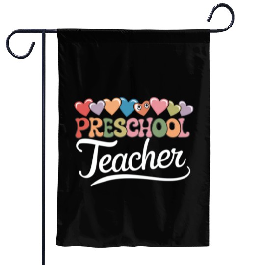Preschool Teacher First Day Groovy Back To School Garden Flags