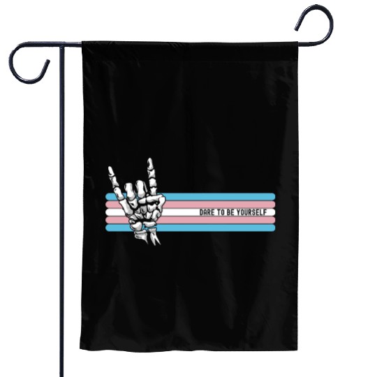Dare to be Yourself, Rock Skull LGBTQ Ally Garden Flags