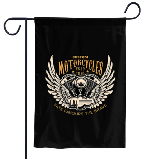 Motorcyclists chopper clothing Premium Garden Flags