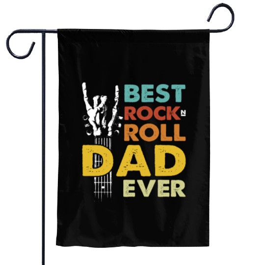 Best Dad Ever w/ Guitar, Rock Music & Skull Theme Garden Flags