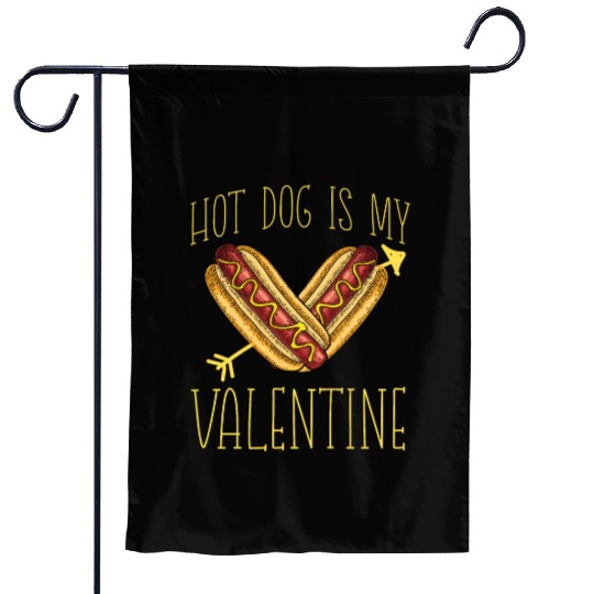 Hot Dog Adult Heart Valentines Day Garden Flags