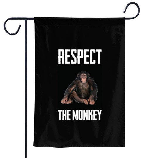 Respect The Monkey Photo Funny Primate Ape Lover Garden Flags