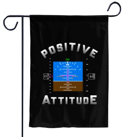 Positive Attitude Aviation Pilot Gift Primary Flig Garden Flags