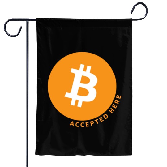 Bitcoin Accepted Here Promo Garden Flags