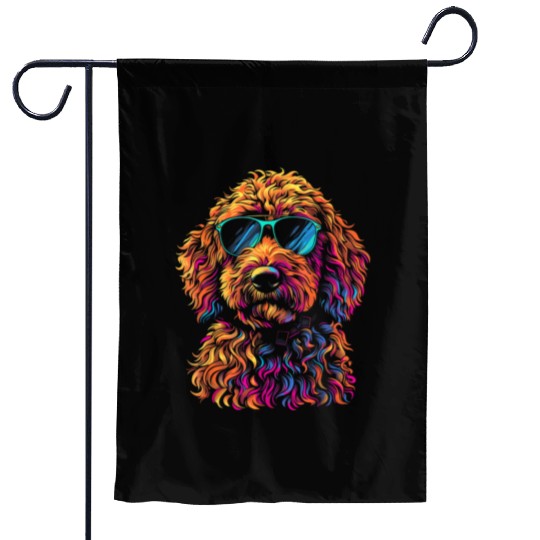 Goldendoodle Sunglasses Funny Doodle Garden Flags