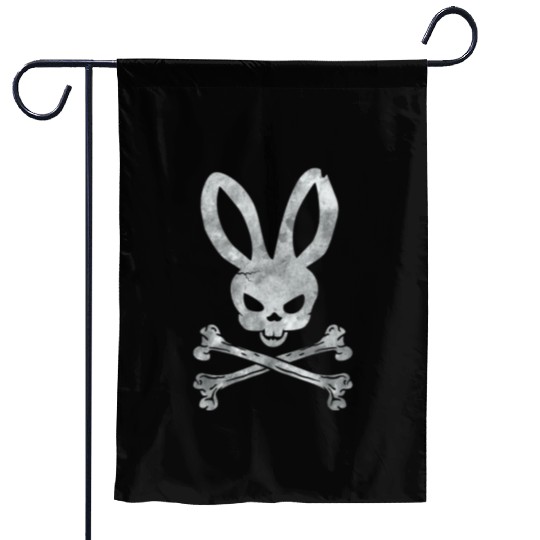 Funny Easter Bunny Crossbones Garden Flags