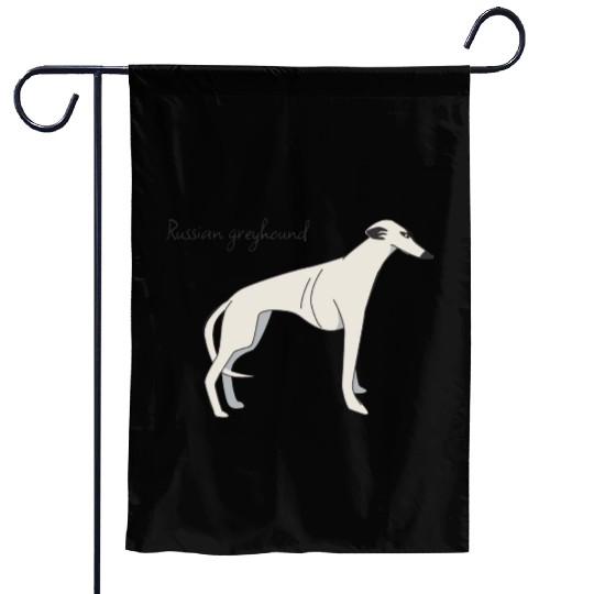 Russian greyhound Garden Flags