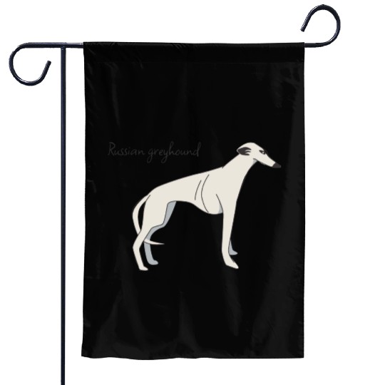 Russian greyhound Garden Flags