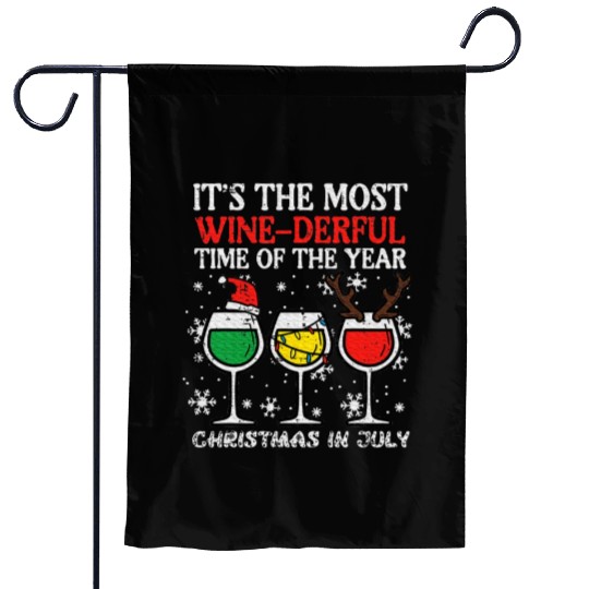 Christmas In July Winederful Garden Flags