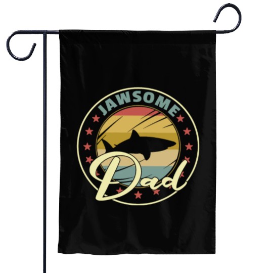 Jawasome Dad Funny Shark Father's Day Gift Garden Flags