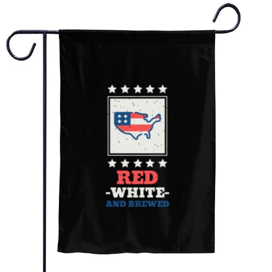 Red White And Brewed 4th of July Garden Flags