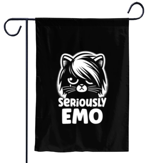 Gothic Emo Cat Design For Cat Lovers And Garden Flags