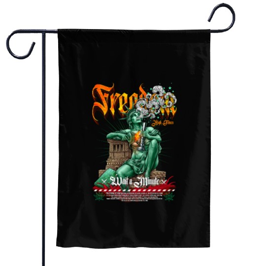 statue of liberty smoking #2 Garden Flags