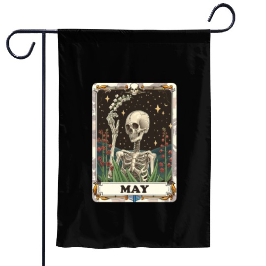 May Gothic Tarot Card - Lily of the Valley & Skele Garden Flags