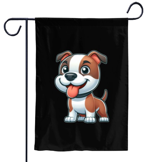 Cute dog pitbull American Staffordshire Terrier Garden Flags