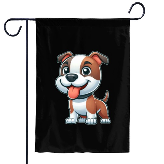 Cute dog pitbull American Staffordshire Terrier Garden Flags