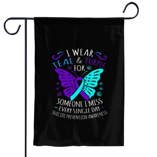 I Wear Teal And Purple For Someone Garden Flags