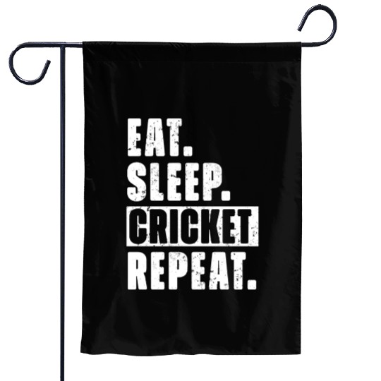 Cricket Fans Eat Sleep Cricket Repeat Garden Flags