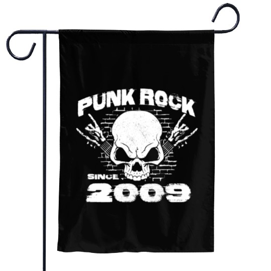 Punk Rock Since 2009 - Skull Rock Hands 15th Garden Flags
