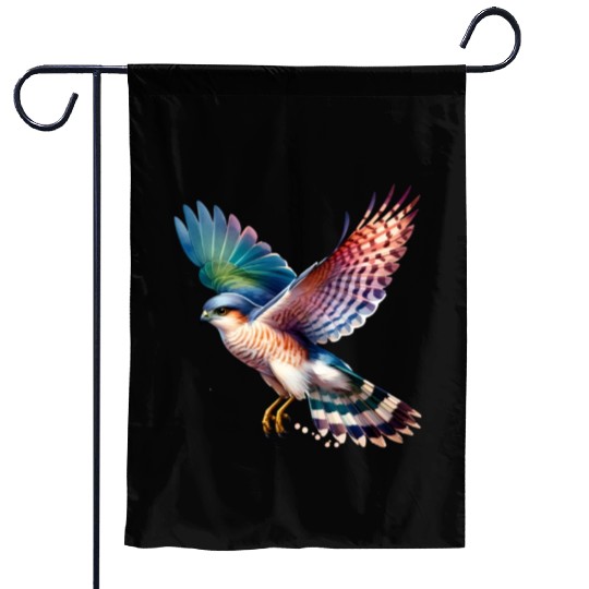 Collared Sparrowhawk in Flight Garden Flags