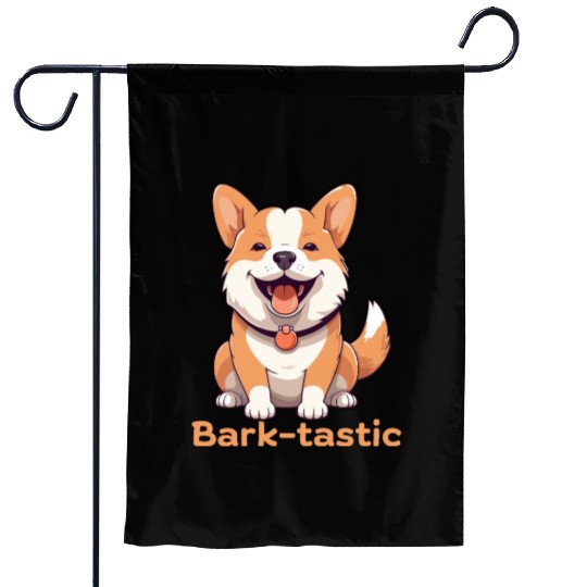 Cute shiba inu puppy dog with funny Bark-tastic te Garden Flags