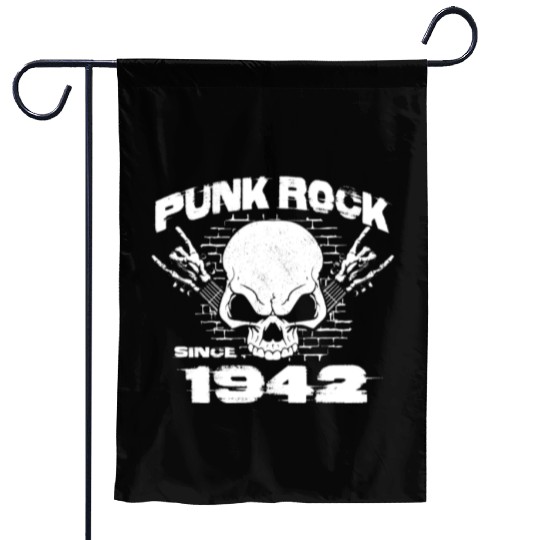 Punk Rock Since 1942 - Skull Rock Hands 82nd Garden Flags