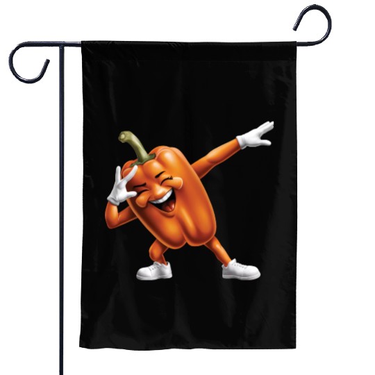 Orange Bell Pepper Dabbing Realistic Garden Flags