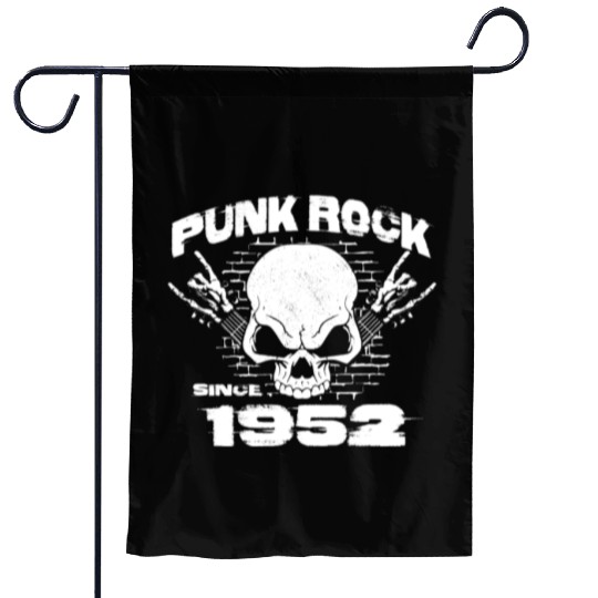 Punk Rock Since 1952 - Skull Rock Hands 72nd Garden Flags