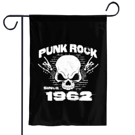 Punk Rock Since 1962 - Skull Rock Hands 62nd Garden Flags