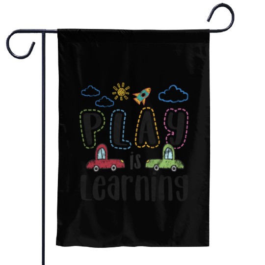 Play is learning preschool teacher for women kids Garden Flags
