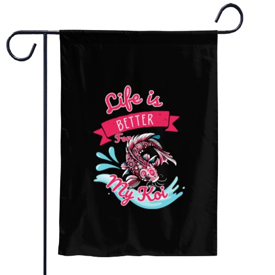 Koi fish swim gracefully Garden Flags