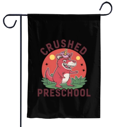 crushed preschool unicorn preschool graduation Garden Flags